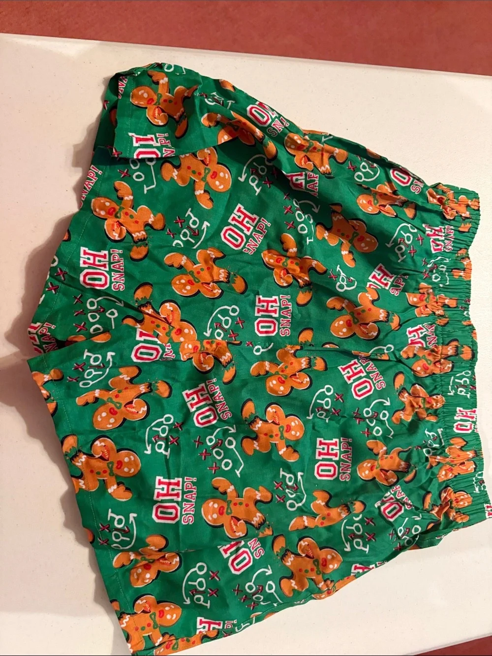 Wembley Green Gingerbread 'Oh Snap!' Boxers